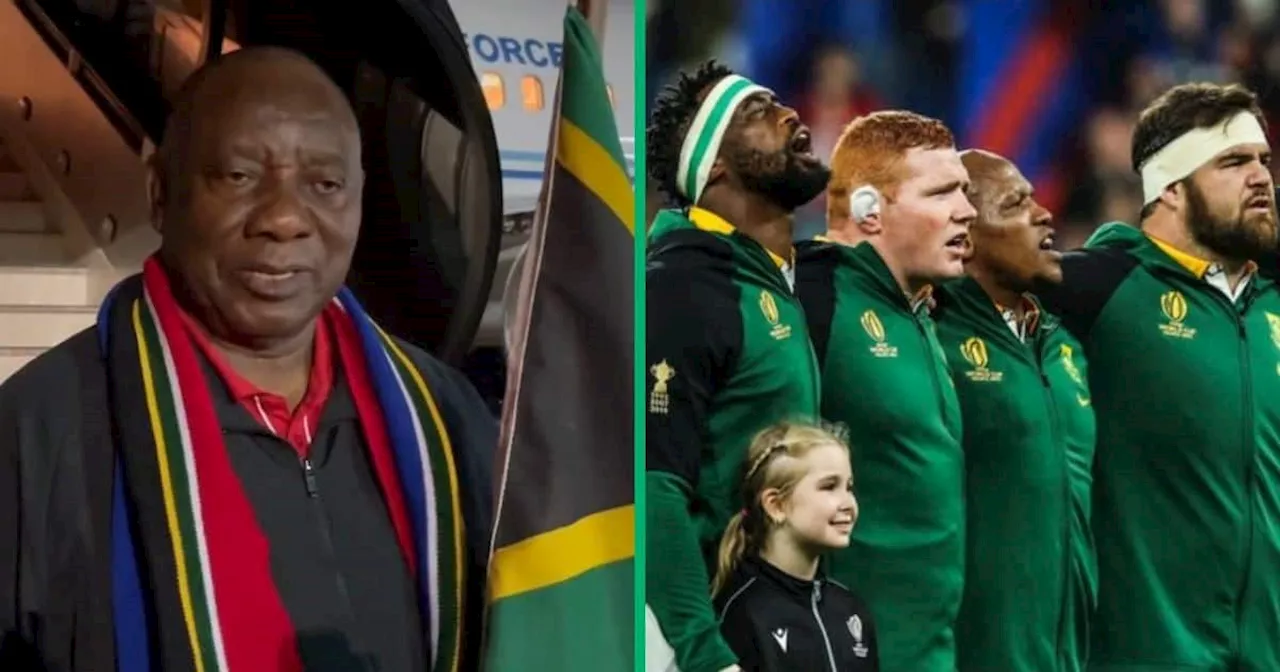 RWC 2023: Presidency Shares Video of Ramaphosa Jetting to France for Springboks and All Blacks Final