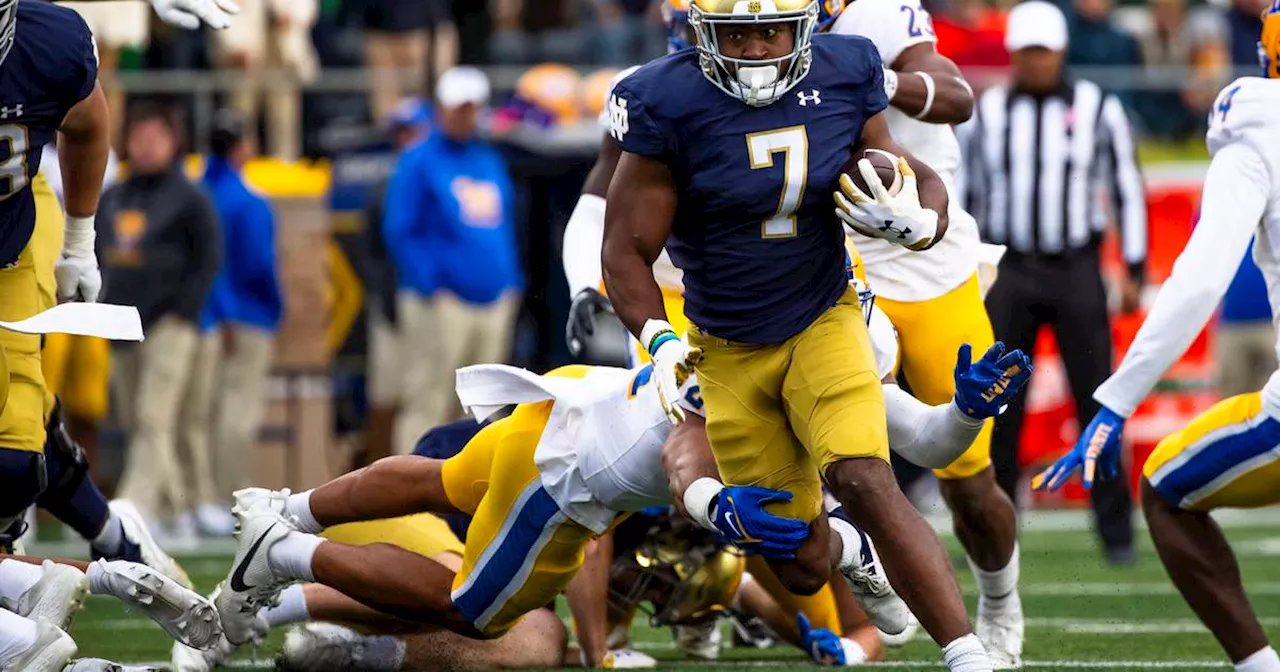 No. 14 Notre Dame routs Pittsburgh 58-7 behind Xavier Watts’ 2 picks and Audric Estime 3 rushing touchdowns