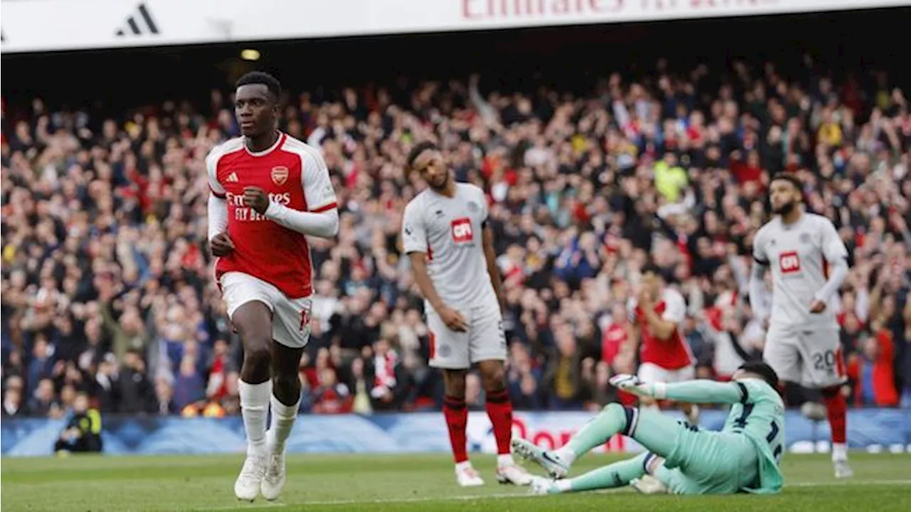 Hasil Liga Inggris: Nketiah Mengamuk, Arsenal Cukur Sheffield 5-0