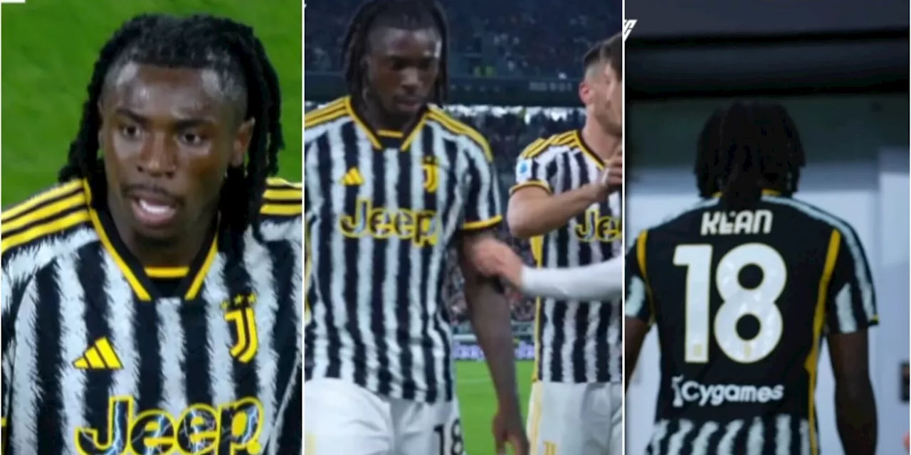 Kean sostituito e furioso: la frase urlata a Allegri dopo il cambio