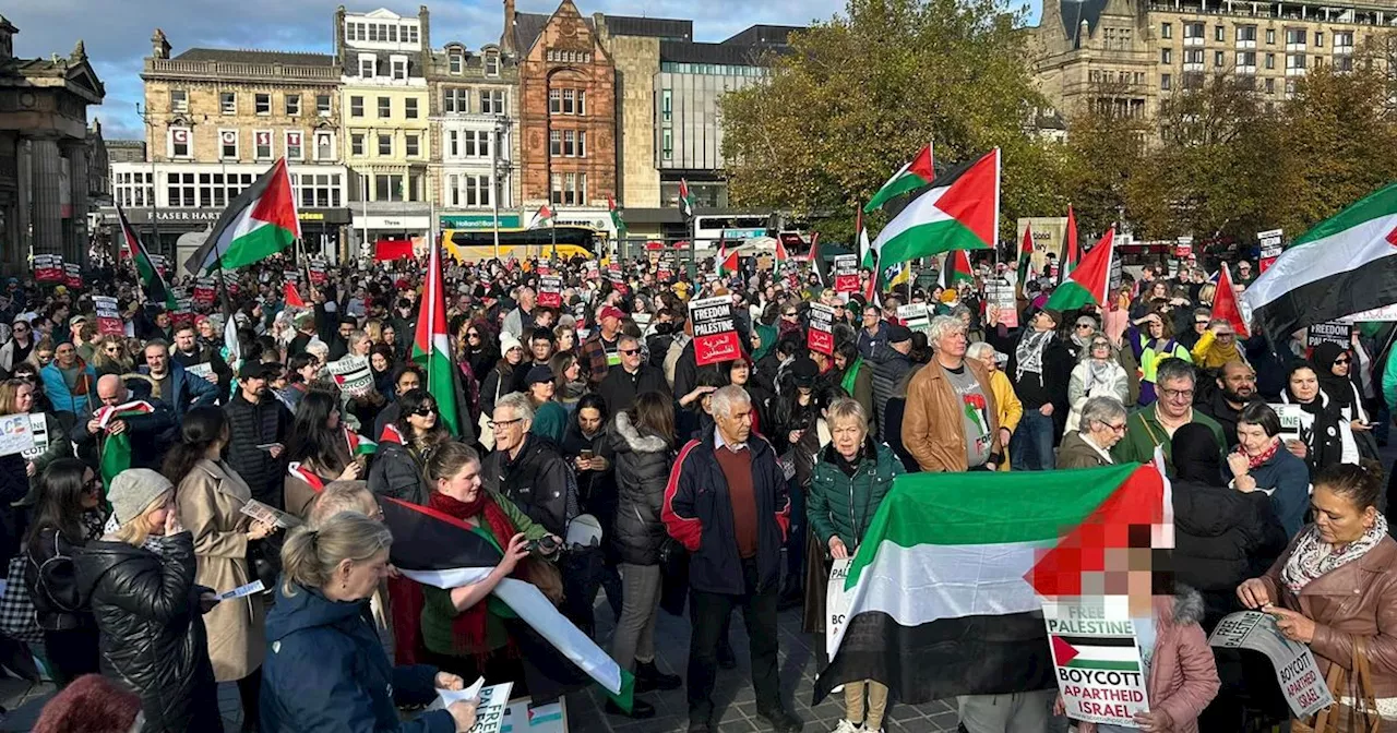 Protesters march in Glasgow to demand ceasefire in Gaza conflict