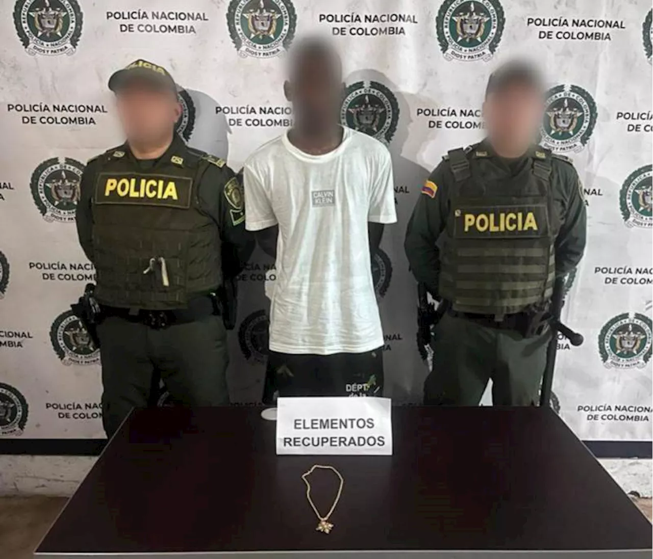 A Junior lo capturaron en el Centro por robar una cadena de $26 millones