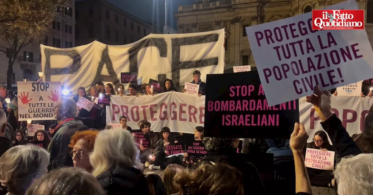 Gaza, le immagini del sit-in per la pace a Roma: “Hamas non è la Palestina, proteggiamo i civili”