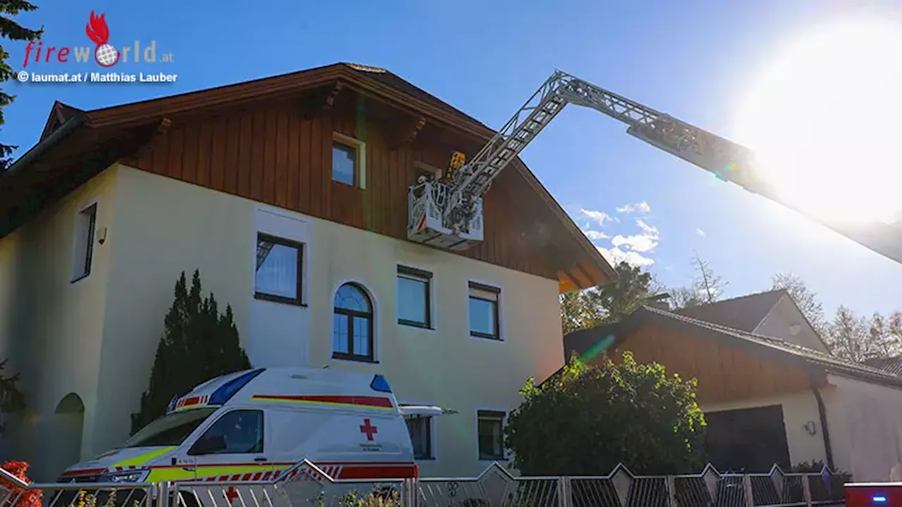 Oö: Pensionist nach Sturz von Leiter mittels Drehleiter aus Wohnhaus in Wels-Lichtenegg transportiert