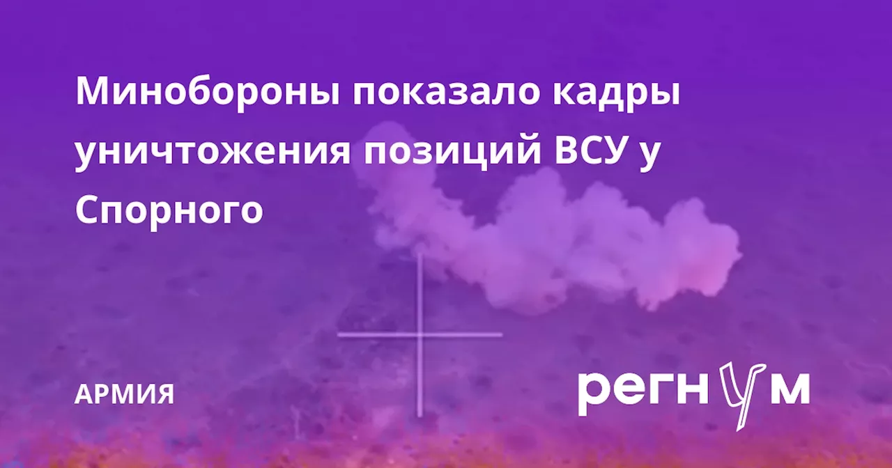 Минобороны показало кадры уничтожения позиций ВСУ у Спорного