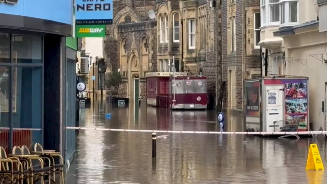 Shopping centre in Hastings flooded after heavy downpours