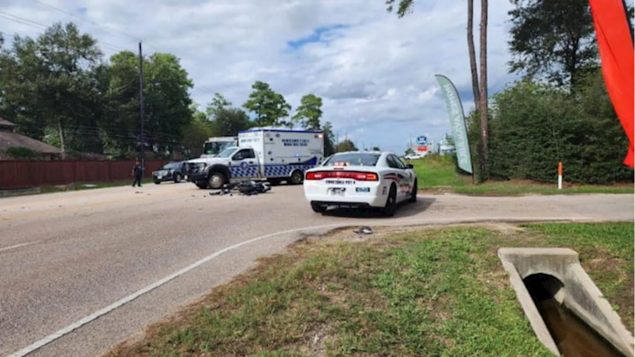 Northbound lanes of FM 2920 closed near Kuykendahl Road due to motorcycle crash