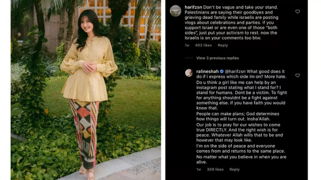 Viral Komentar Raline Shah Soal Perang Israel vs Palestina Bikin Geram, Netizen Serukan Cancel Culture