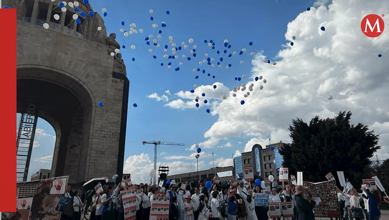 Embajada de Israel en México lanza más de 200 globos por liberación de secuestrados por Hamás