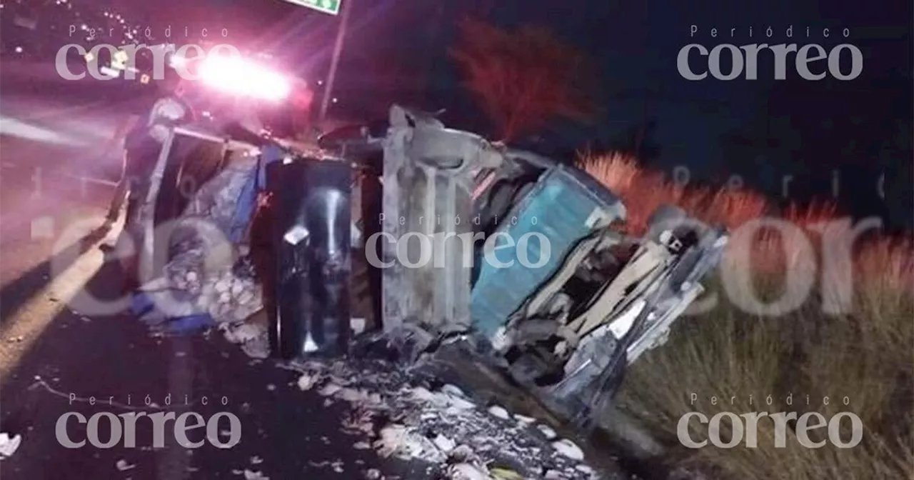 Aparatoso choque en la carretera San Miguel - Dolores Hidalgo deja cinco lesionadas, entre ellas una menor