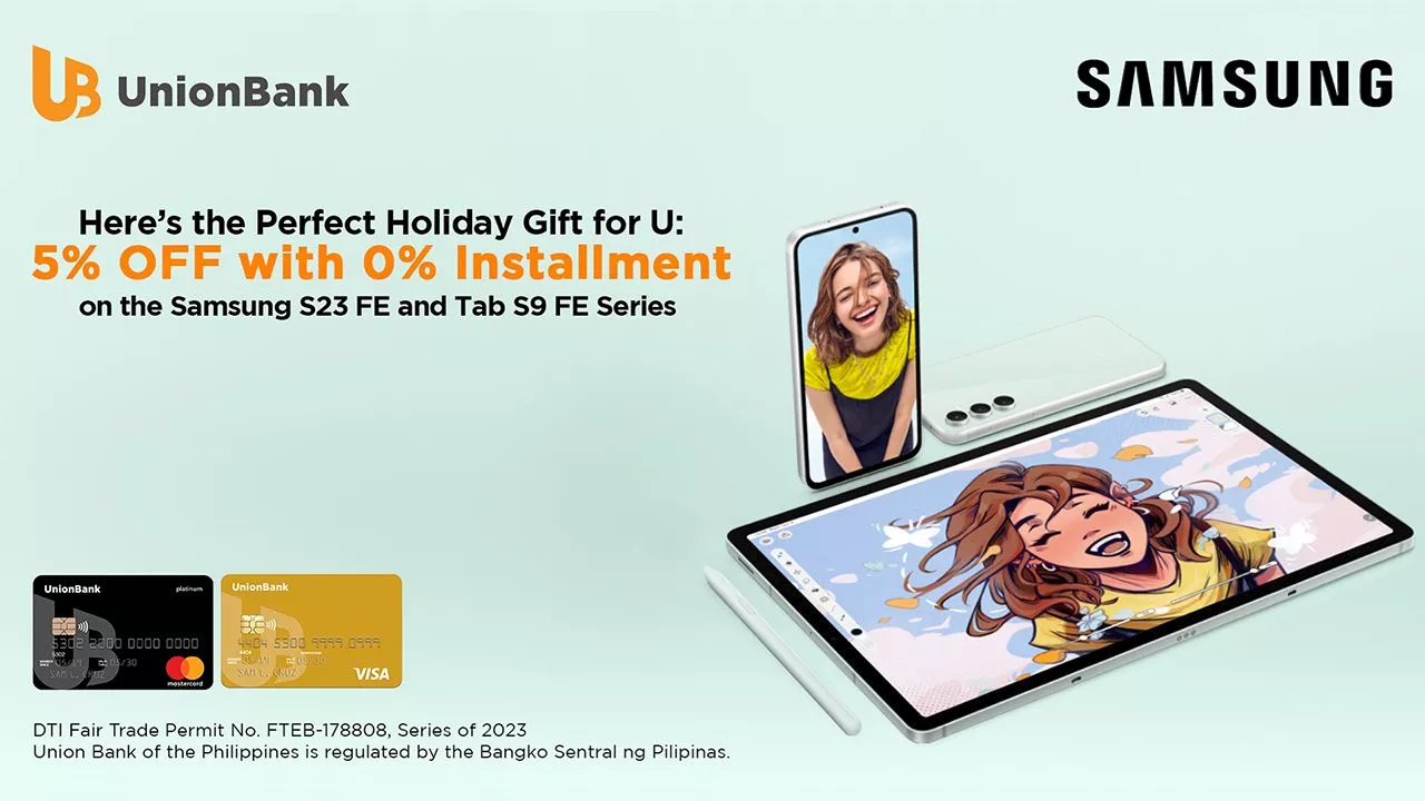 Samsung fans, get the new Galaxy FE units at 5% off, 0% installment with a UnionBank credit card