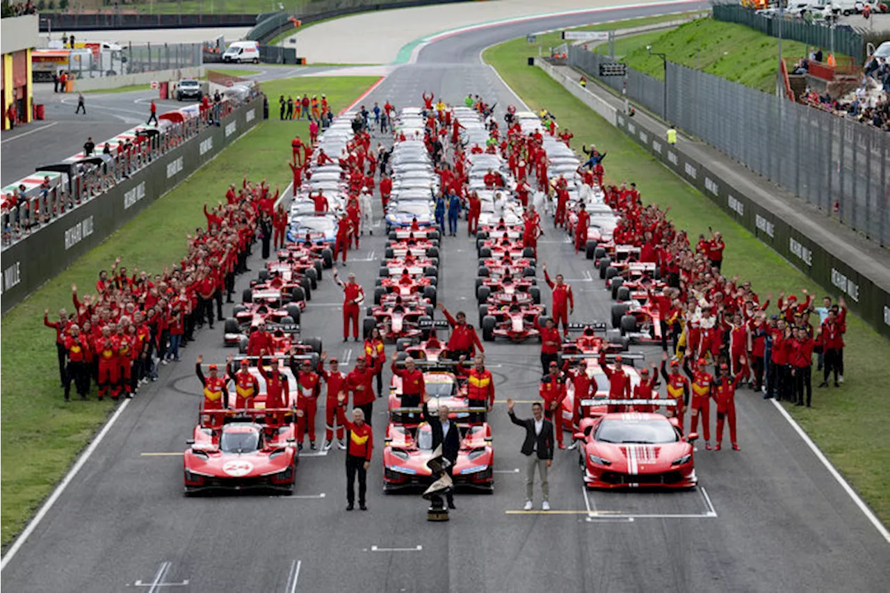 Ferrari in pista celebra titolo a Le Mans e 499P modificata