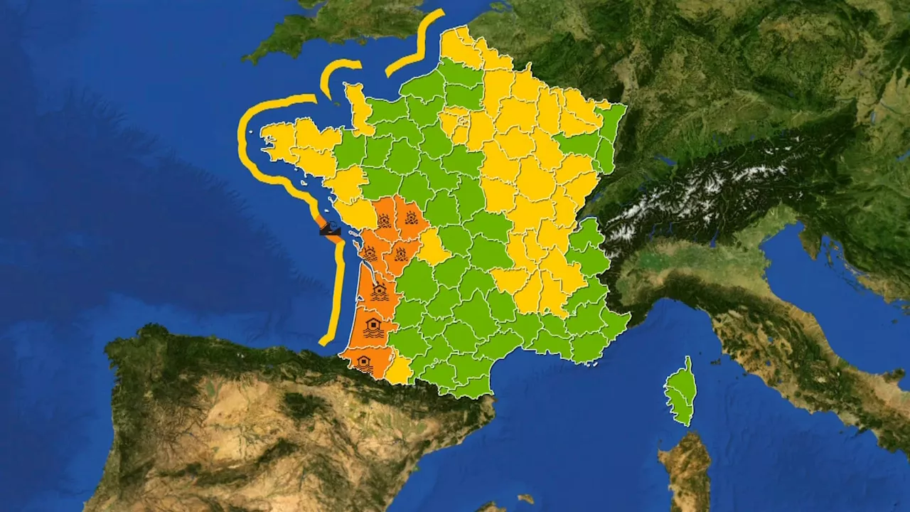 Alerte orange pour pluie-inondation et crues en France