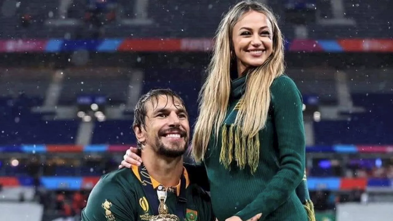 Eben Etzebeth and Anlia van Rensburg celebrate victory on two fronts