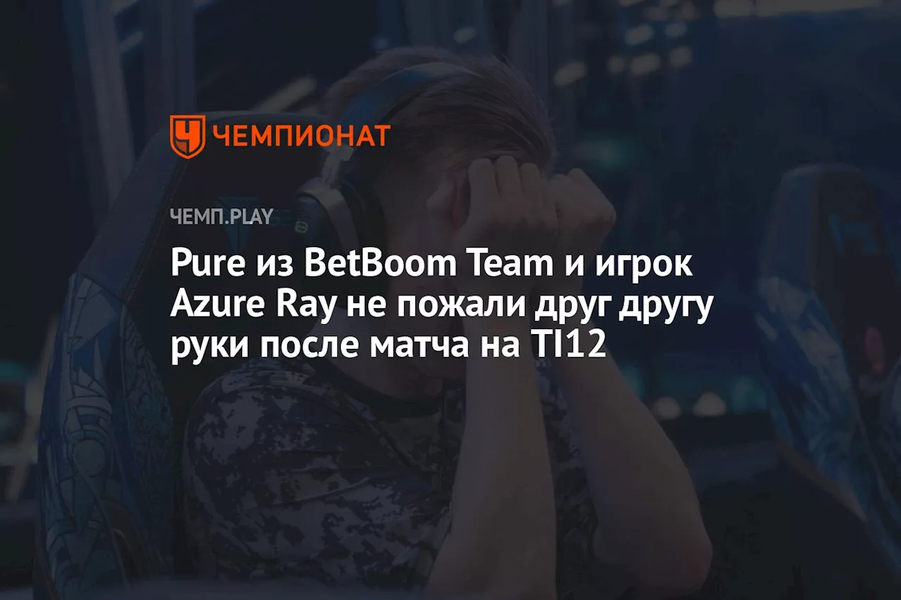 Pure из BetBoom Team и игрок Azure Ray не пожали друг другу руки после матча на TI12