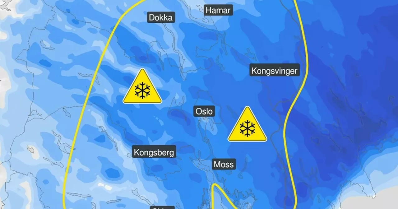 Gult farevarsel for snø