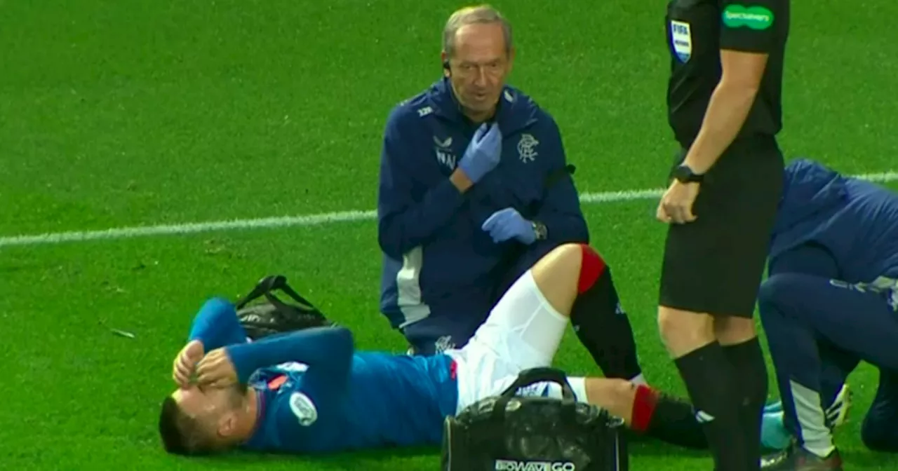 Rangers midfielder Nico Raskin stretchered off with injury