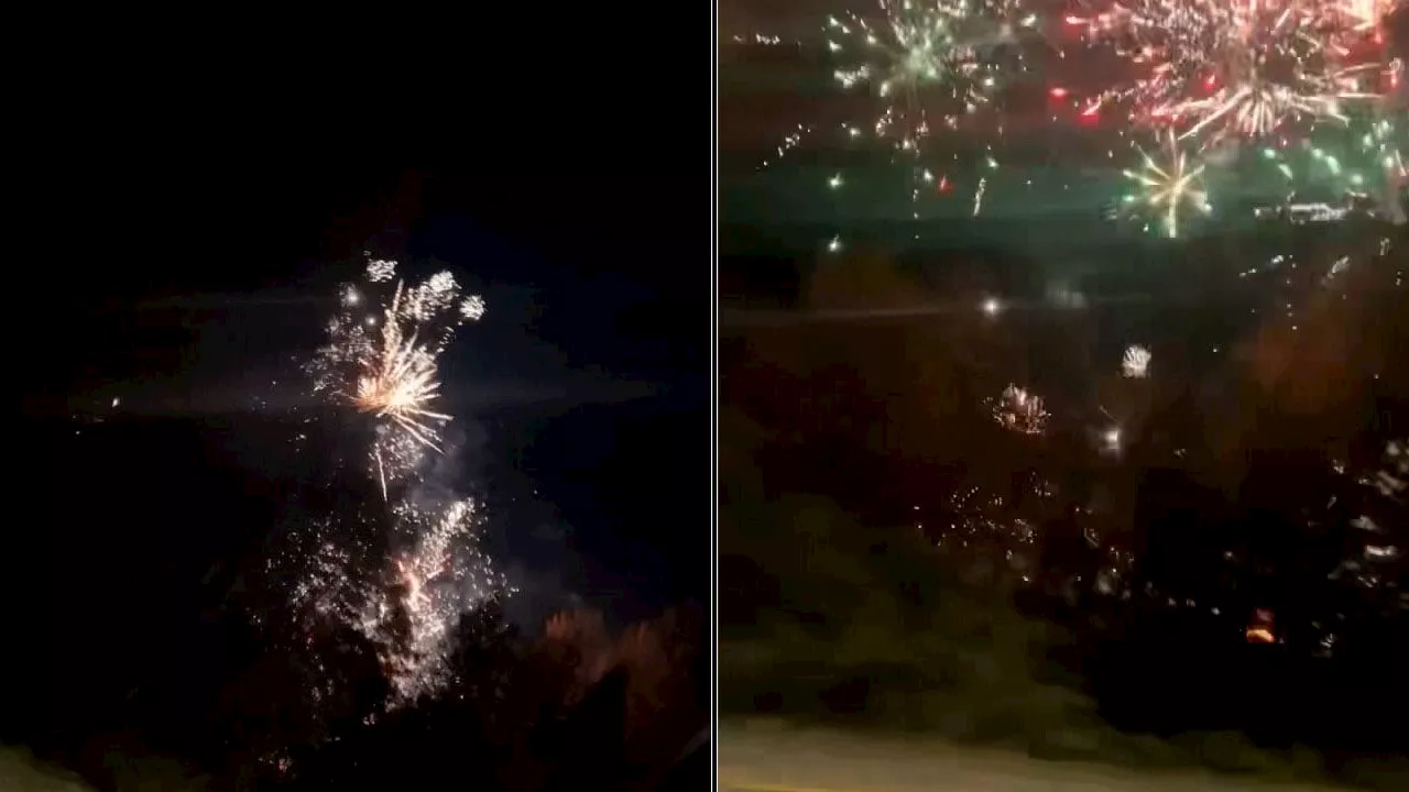 Crash explodes into hour-long fireworks show along Canadian highway