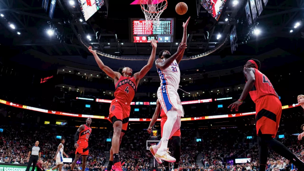 Embiid and Maxey each score 34, 76ers beat Raptors 114-107 to give Nurse first win