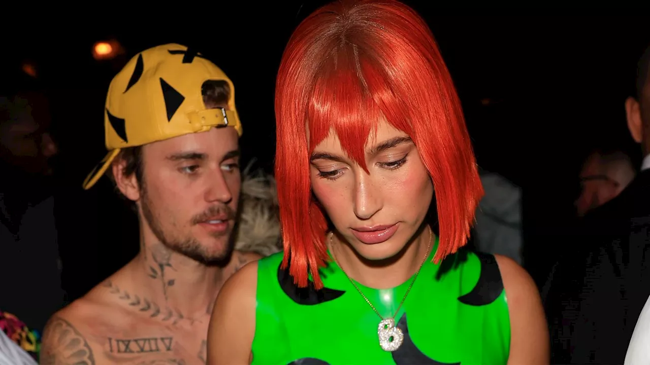 Hailey Bieber Dressed Up as a Sexy Pebbles Flinestone for Halloween