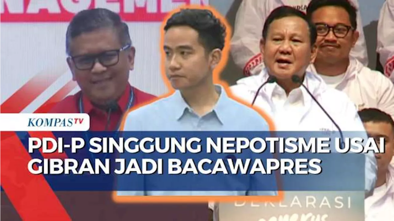 PDIP Singgung Nepotisme Usai Gibran Jadi Bacawapres, Begini Kata Prabowo