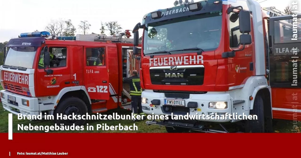 Brand im Hackschnitzelbunker eines landwirtschaftlichen Nebengebäudes in Piberbach