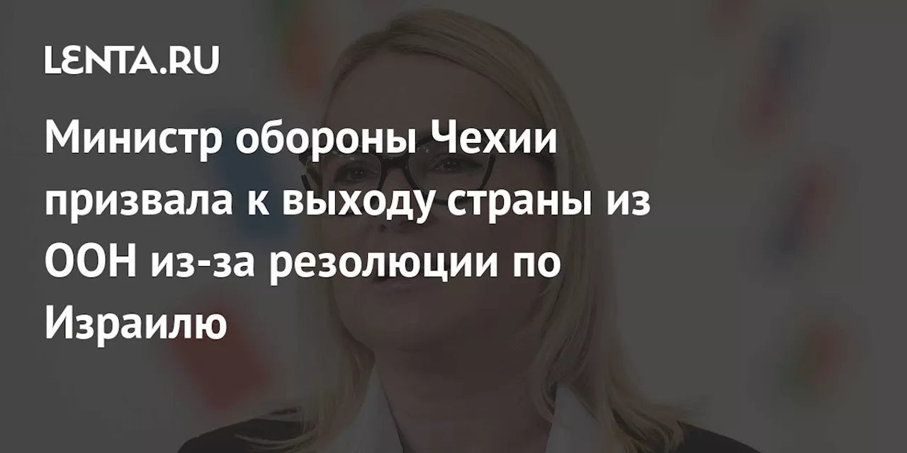 Министр обороны Чехии призвала к выходу страны из ООН из-за резолюции по Израилю