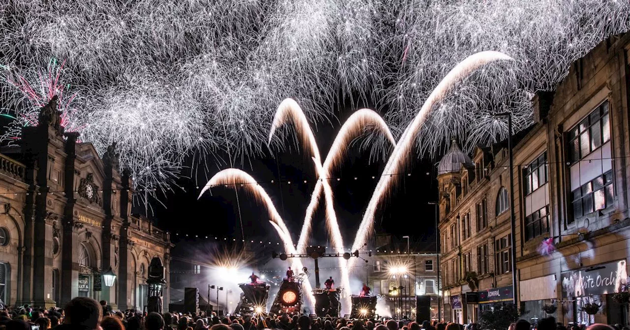 Explosive Percussion and Pyrotechnic Show Thrills Accrington Town Square