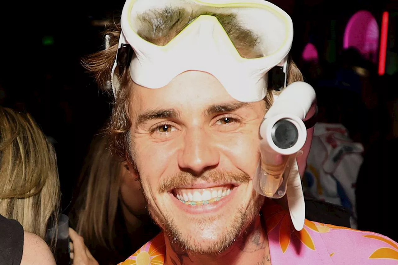 Justin Bieber Dresses in Snorkel and Flippers for Costume at 2023 Casamigos Halloween Party in L.A.