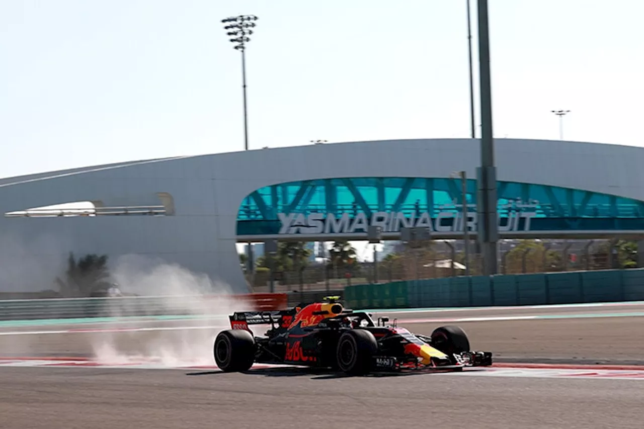 Verstappen beschädigt Auto auf dem Yas Marina Circuit