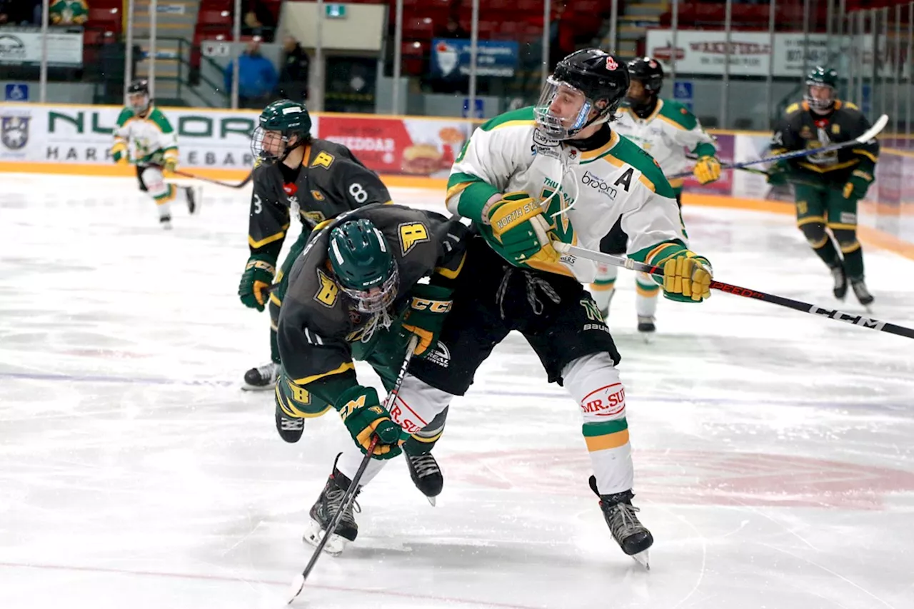 Late Surge by Bombers Falls Short in 5-4 Loss to Thunder Bay North Stars