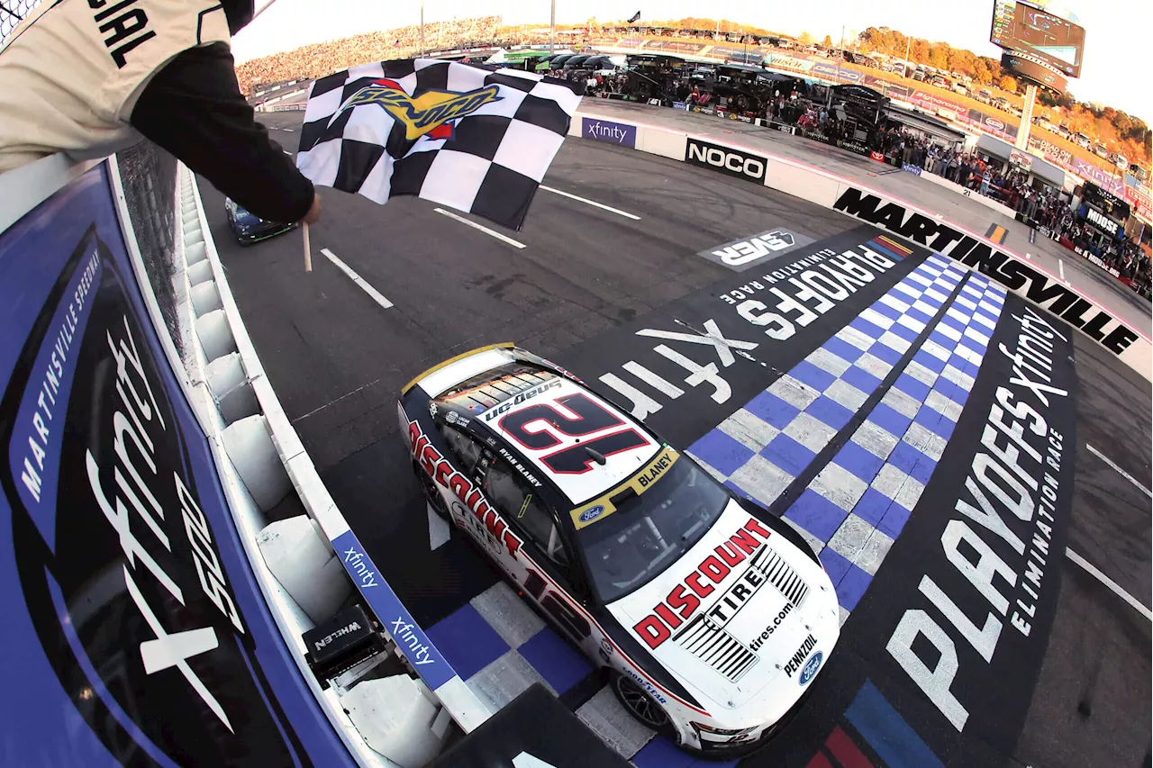 Ryan Blaney Wins NASCAR Cup Series Round 3 Elimination Race at Martinsville Speedway