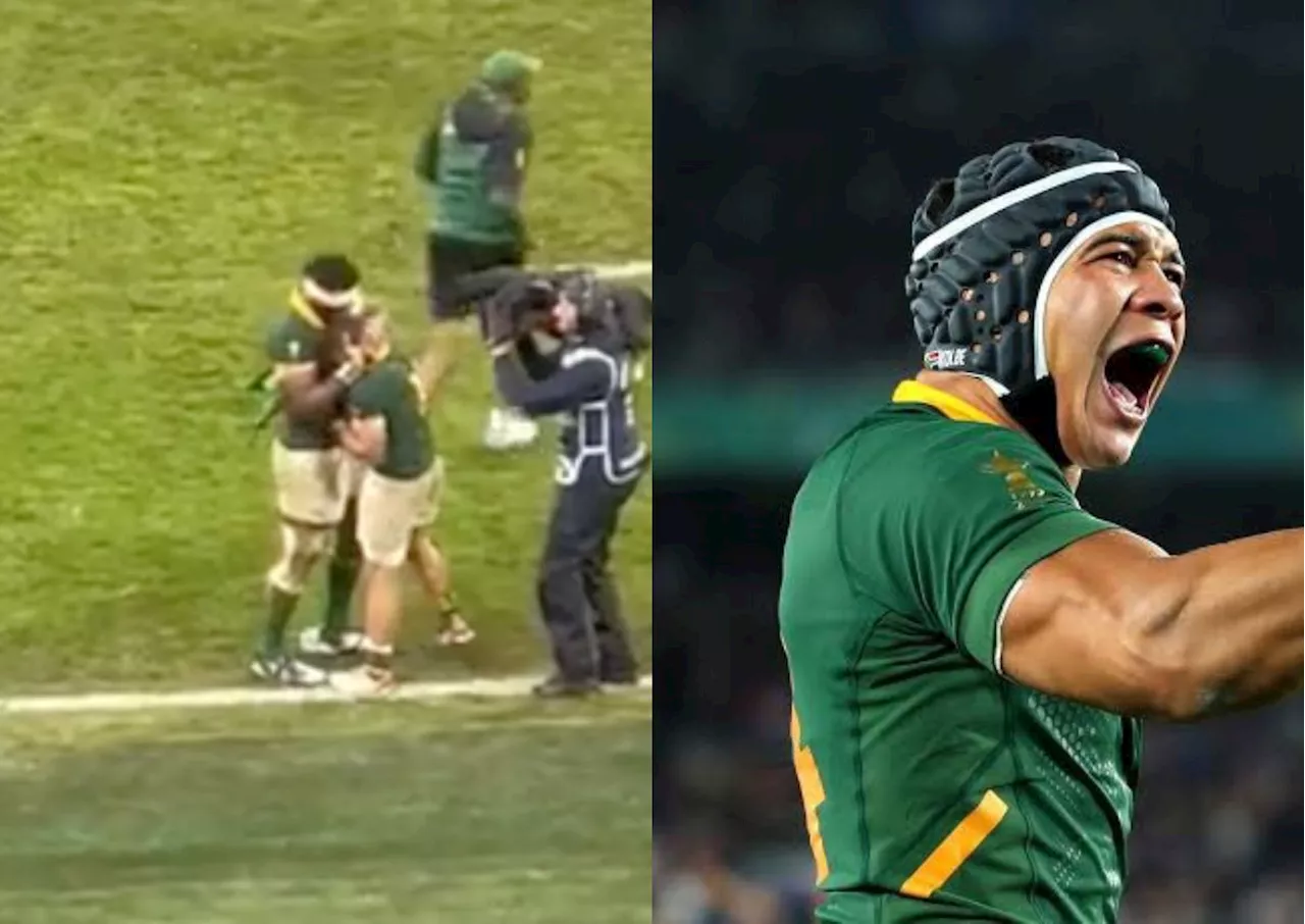 Moment Siya sprinted to embrace Cheslin Kolbe melts hearts [watch]