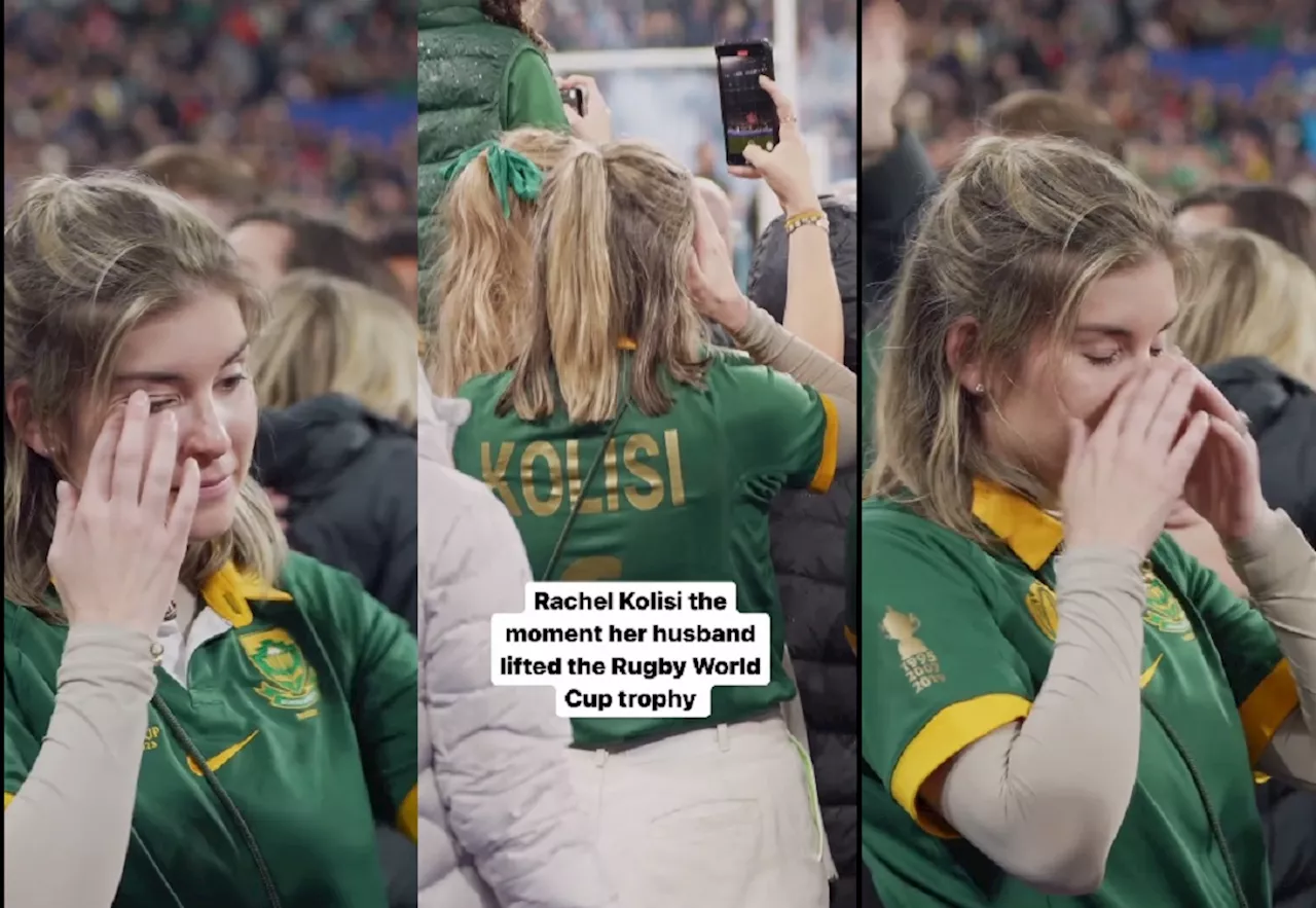 Watch: Rachel Kolisi in tears as Siya lifts the trophy