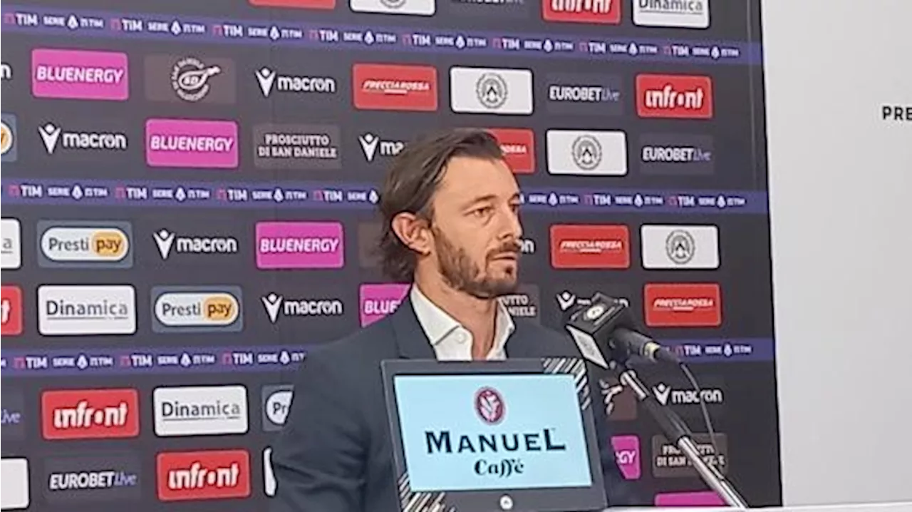 Udinese, Balzaretti: 'Abbiamo fame di arrivare al risultato, impatto di Cioffi positivo'