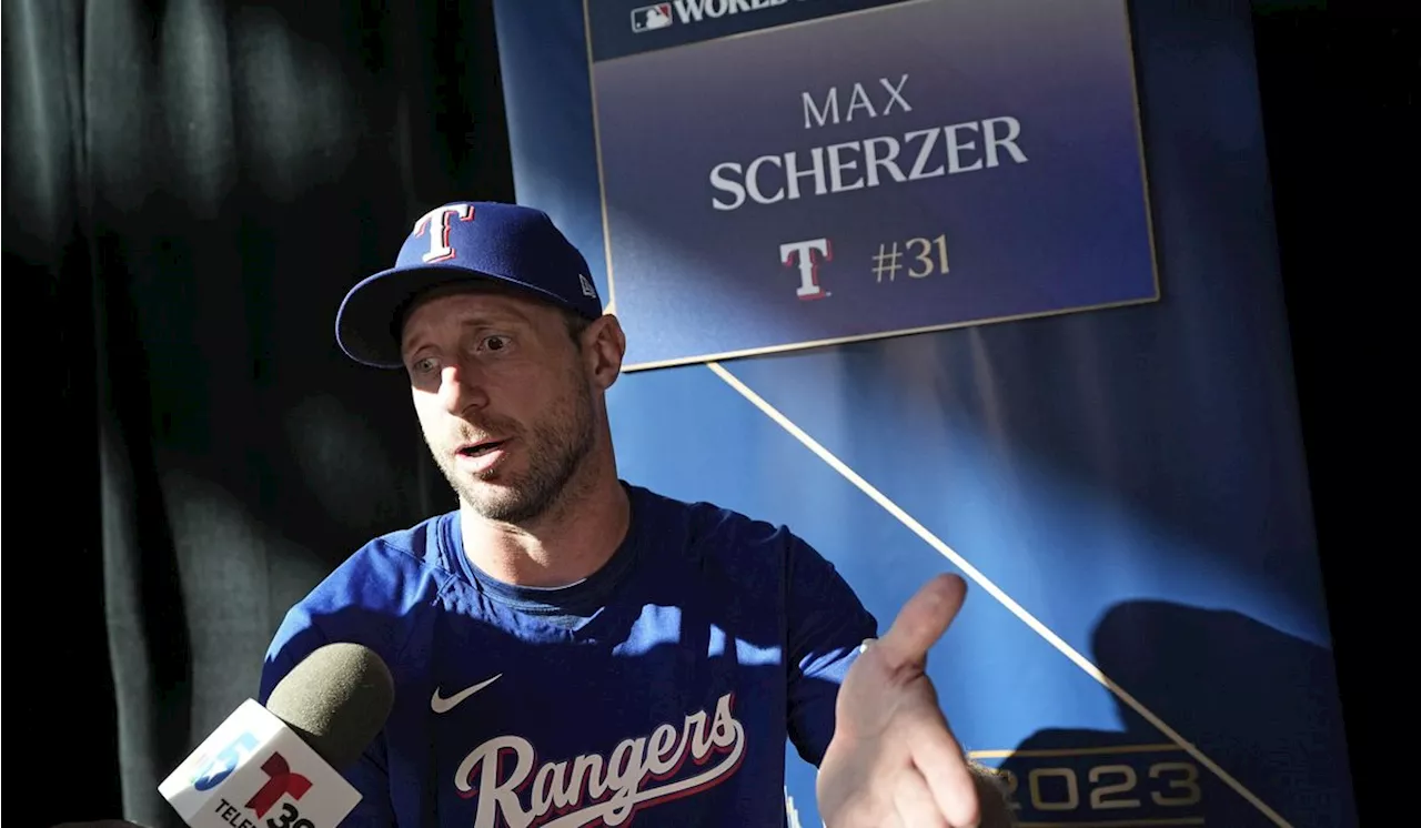 Max Scherzer is set to start Game 3 of the World Series for the Rangers