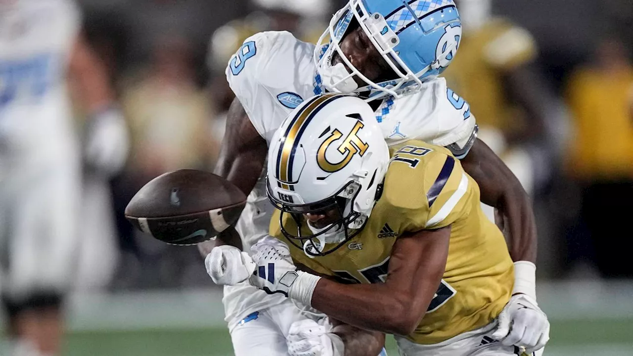 North Carolina WR Tez Walker briefly hospitalized after vicious hit in loss to Georgia Tech