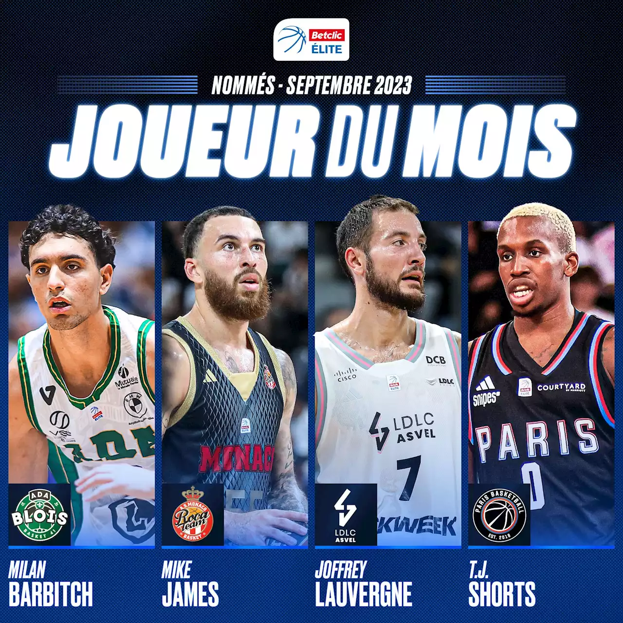 James, T.J. Shorts, Barbitch et Lauvergne nominés pour le titre de MVP du mois de septembre