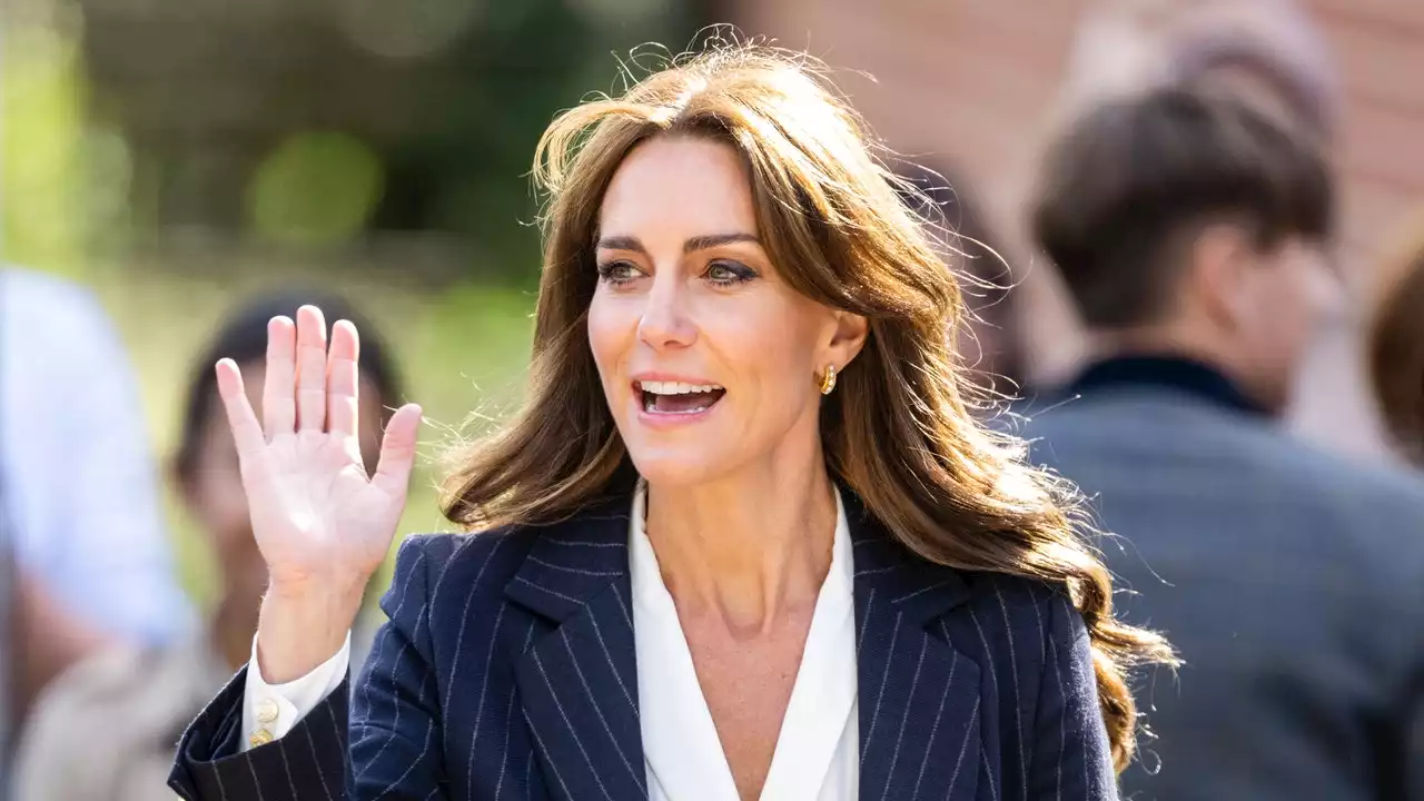 Kate Middleton Loves Her Blue Pinstriped Suit So Much She Wore It Twice in One Week