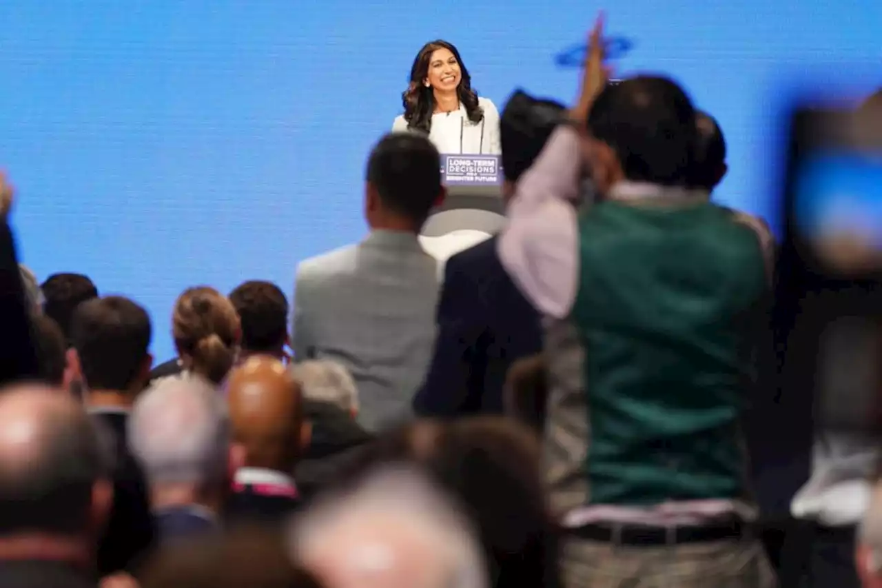 Tory member heckles Braverman during conference speech