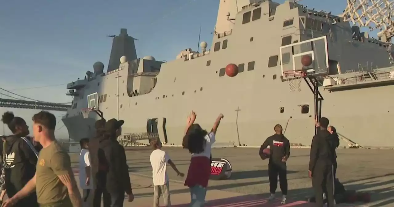 'Hoops with the Troops': Children from Boys & Girls Club play basketball with service members