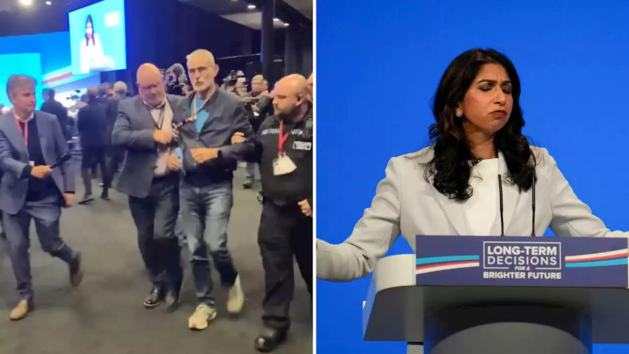 Tory London Assembly member Andrew Boff kicked out of Suella Braverman's speech for 'heckling'