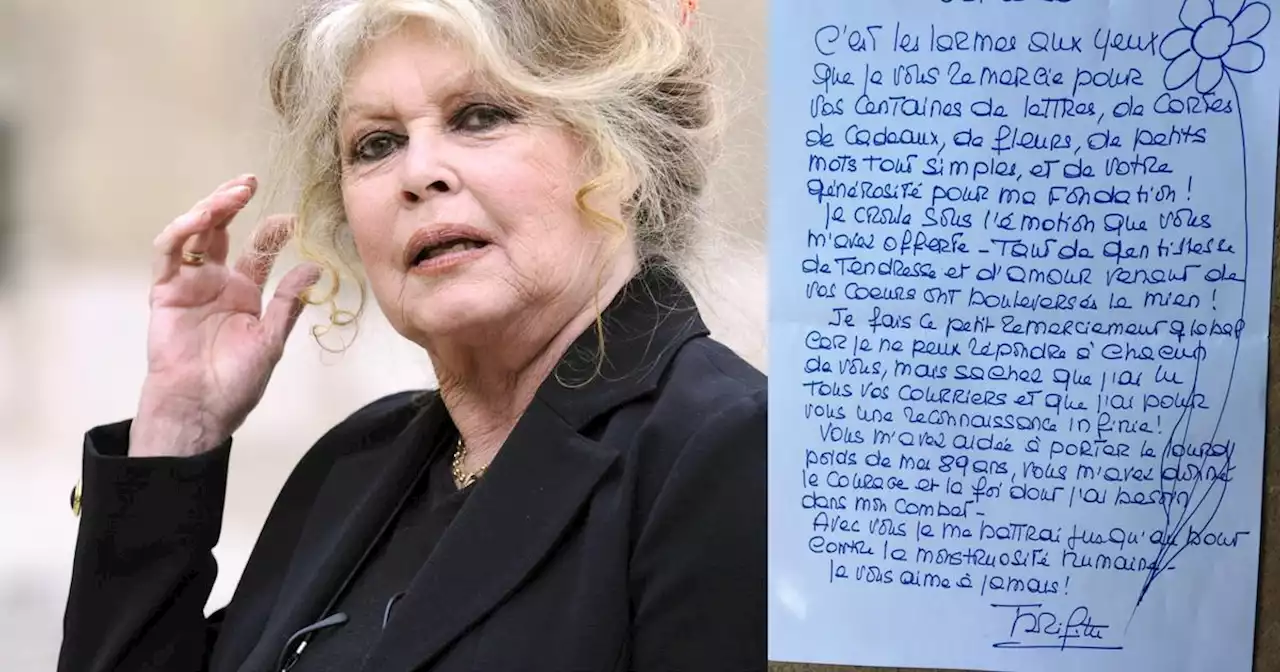 Après son malaise, Brigitte Bardot, «les larmes aux yeux», publie un message à ses fans