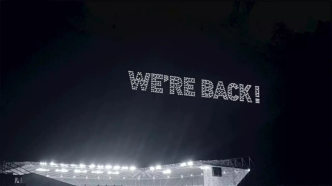 St James' Park spectacular Newcastle United Champions League drones show