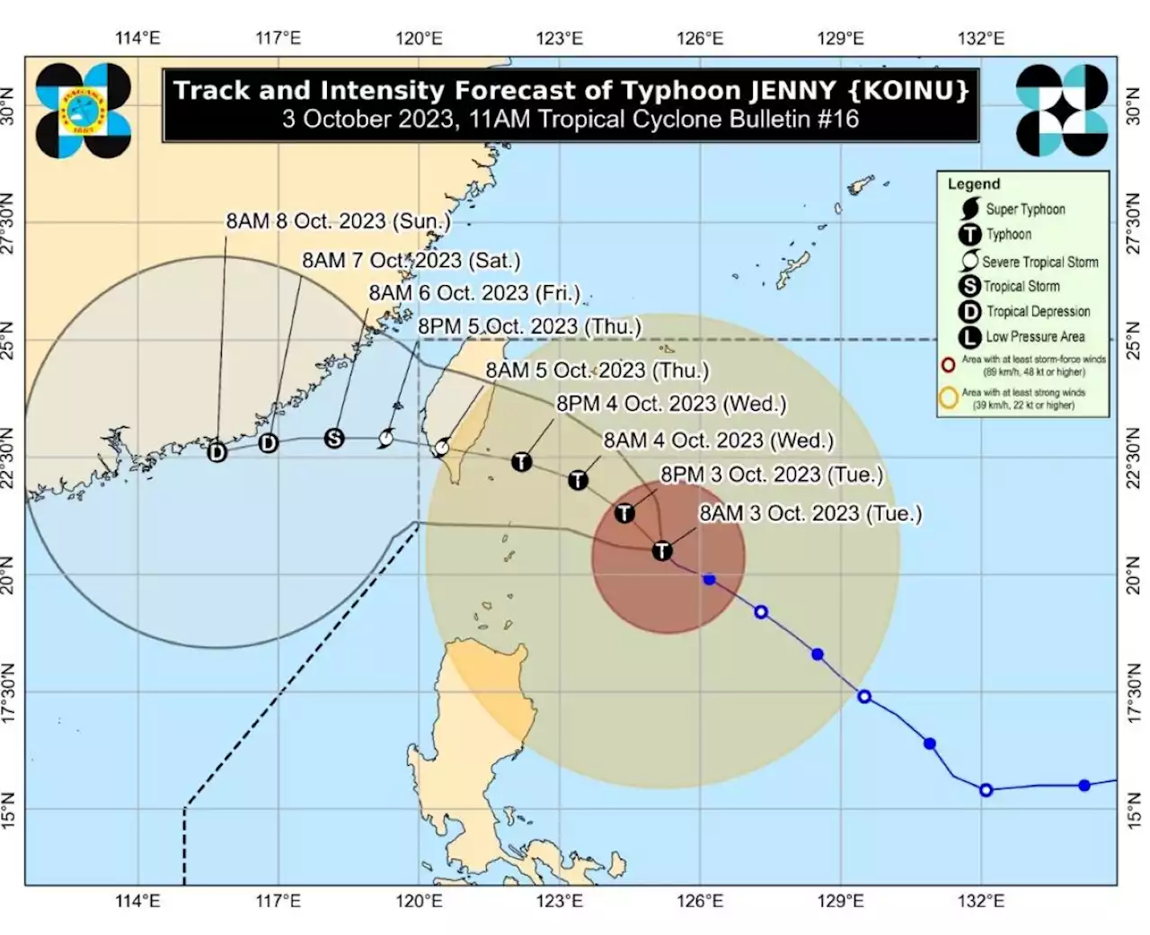 Typhoon 'Jenny' slightly weakens; Signal No. 2 still up over Batanes