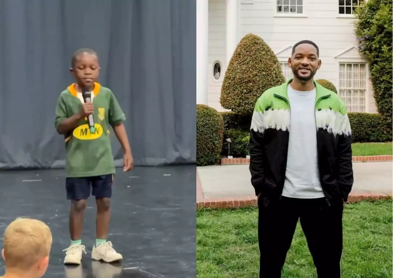 Adorable little Springbok supporter captures Will Smith's attention