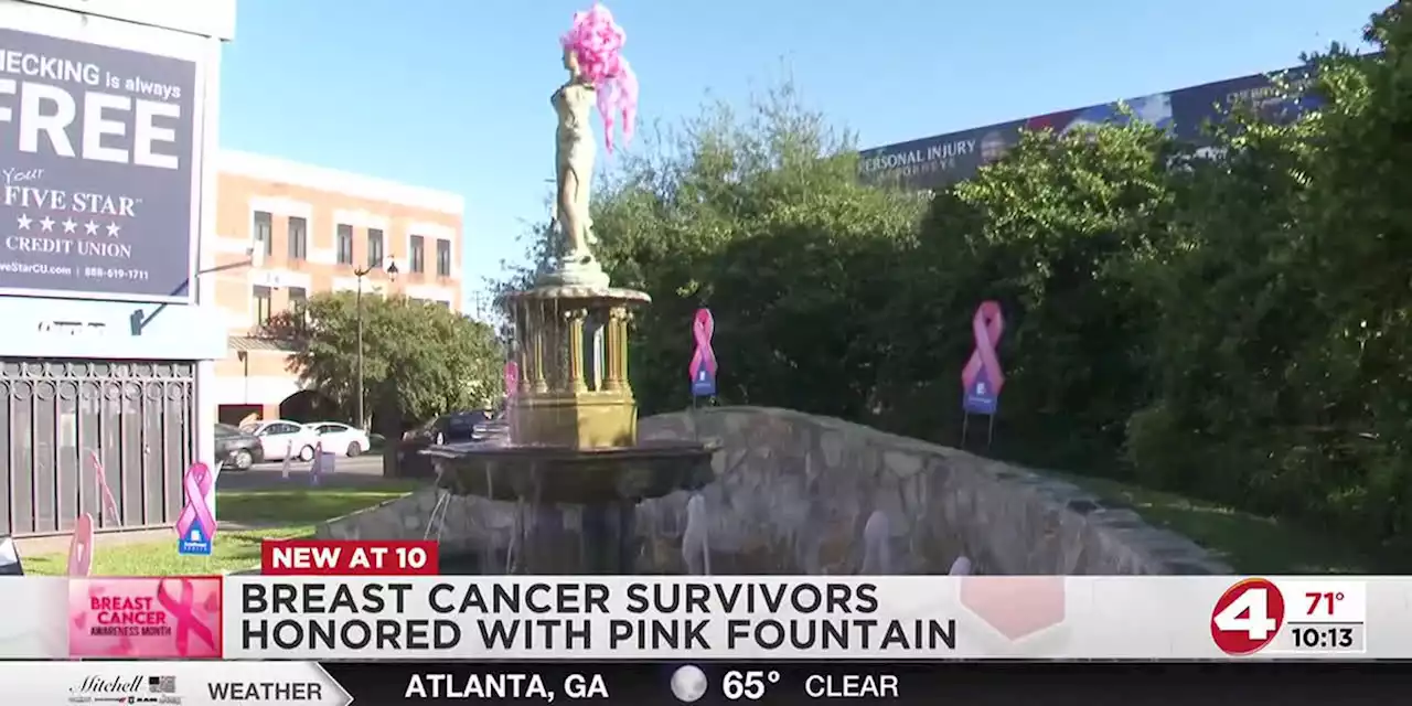 Breast cancer survivors honored with pink Dothan fountain