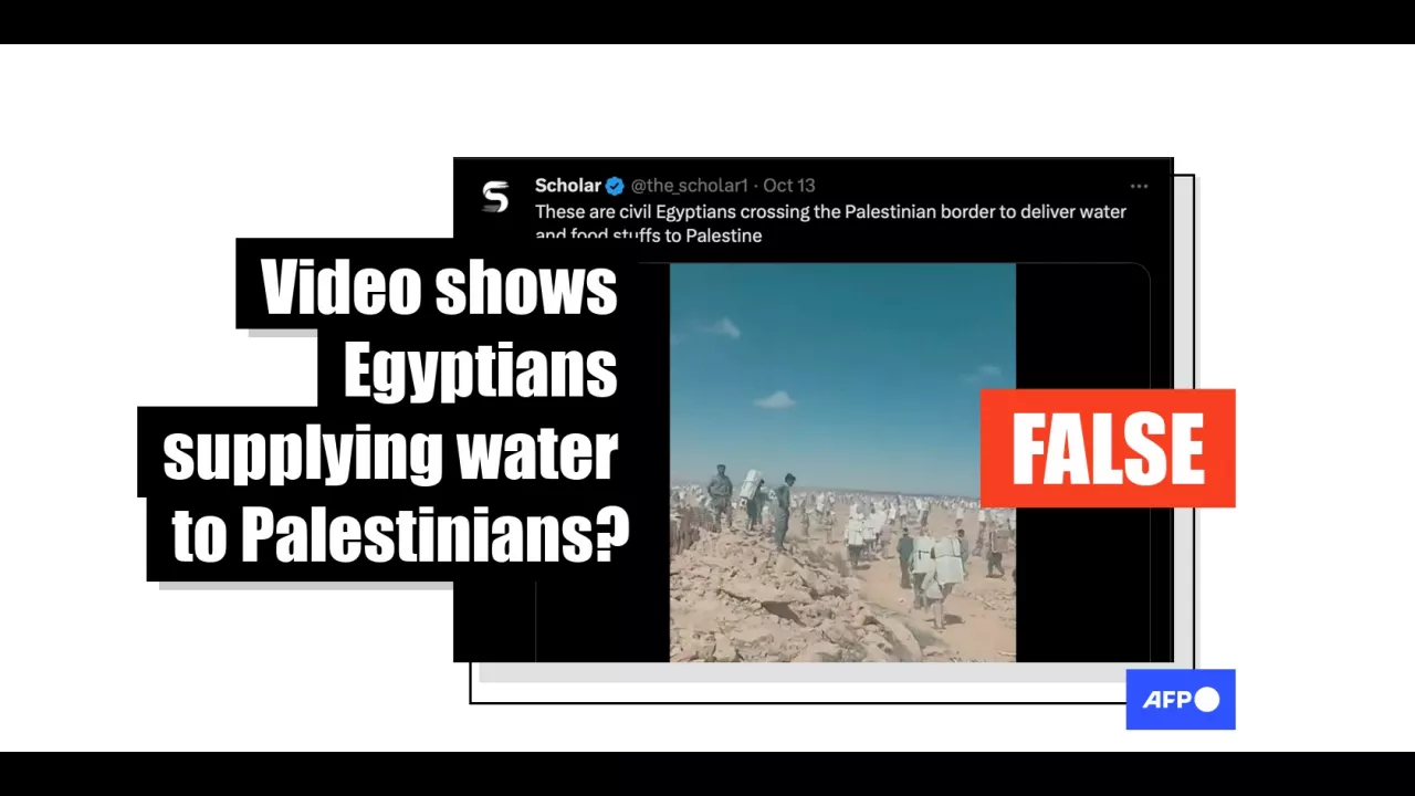 Posts falsely claim video shows Egyptians supplying water to Palestinians