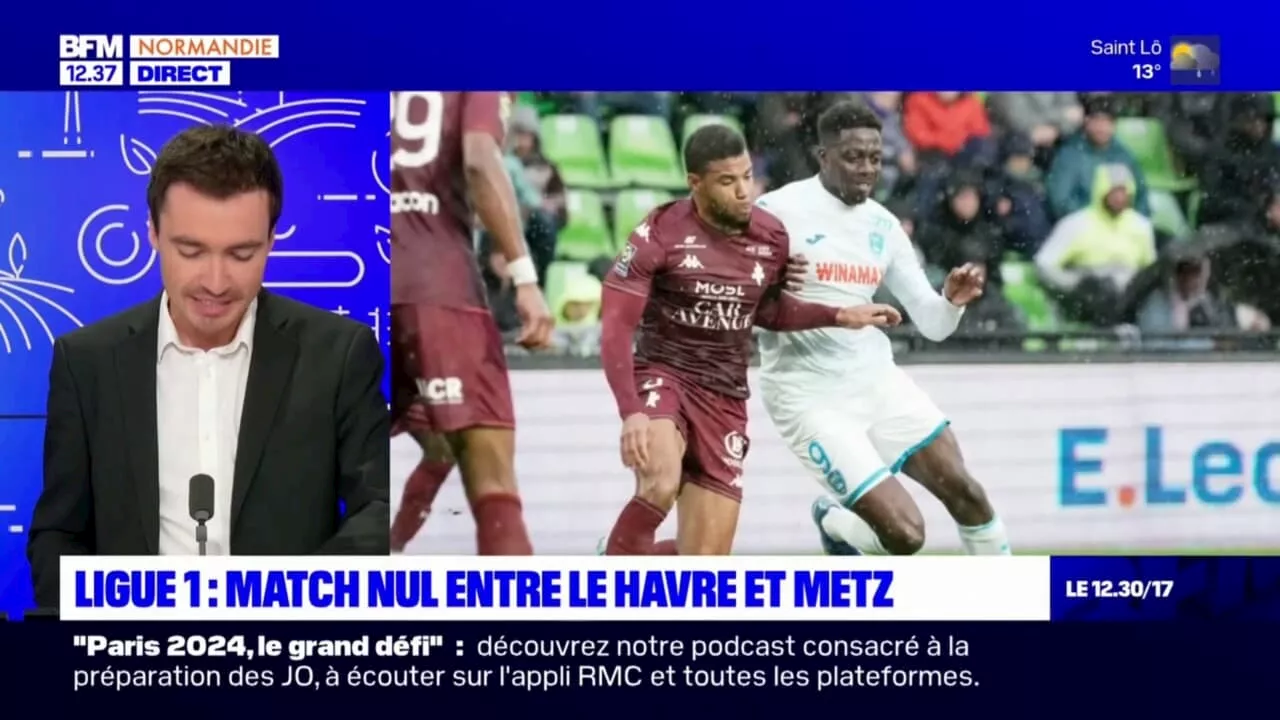 Ligue 1: match nul entre Le Havre et Metz