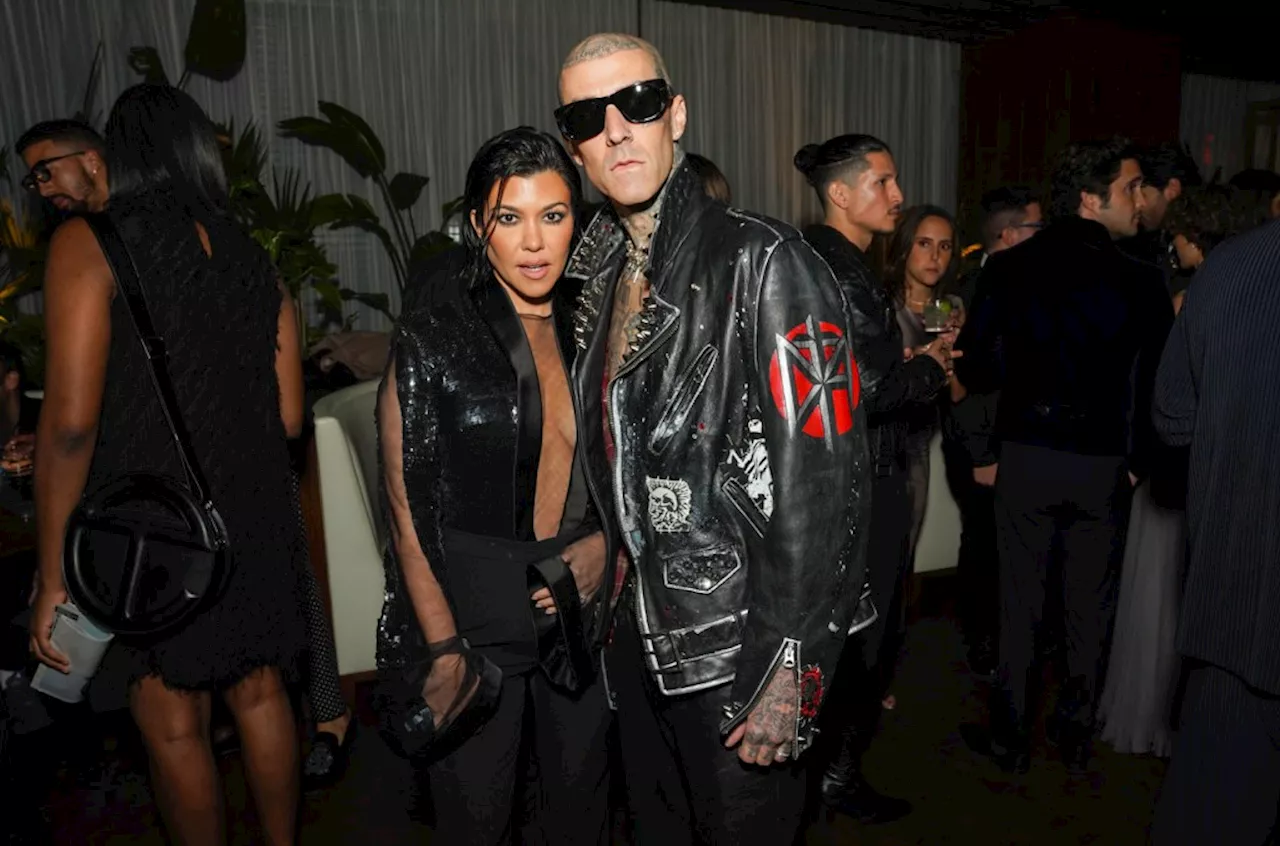 Travis Barker & Kourtney Kardashian 'Beetlejuice' Halloween Costumes